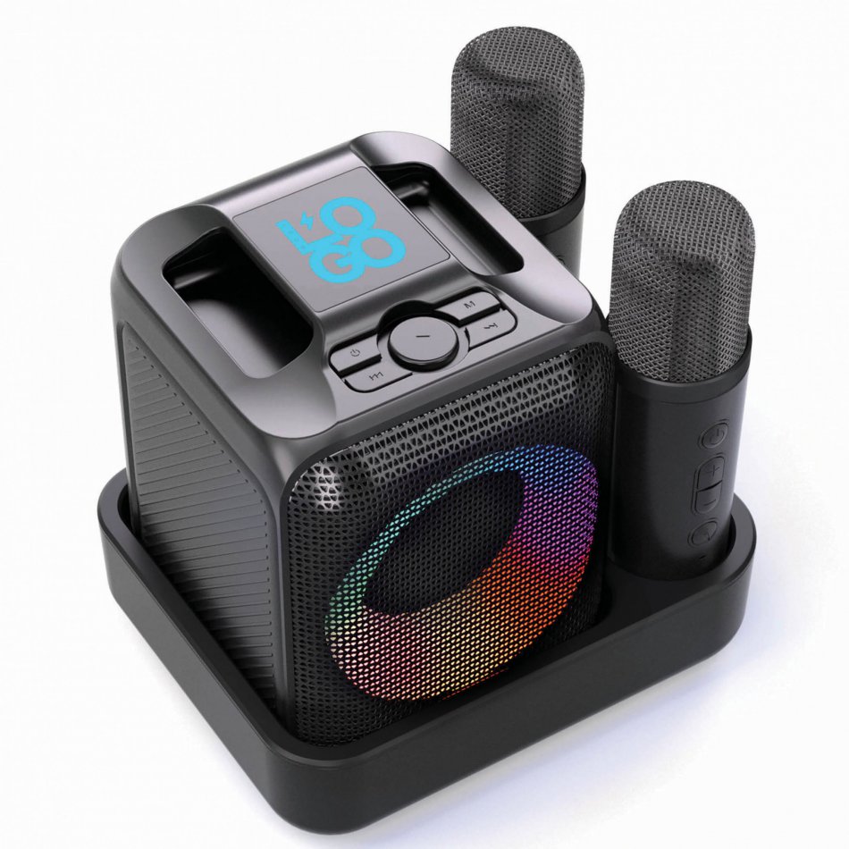 Singvibe RCS gerecycled plastic karaokeset met 2 microfoons