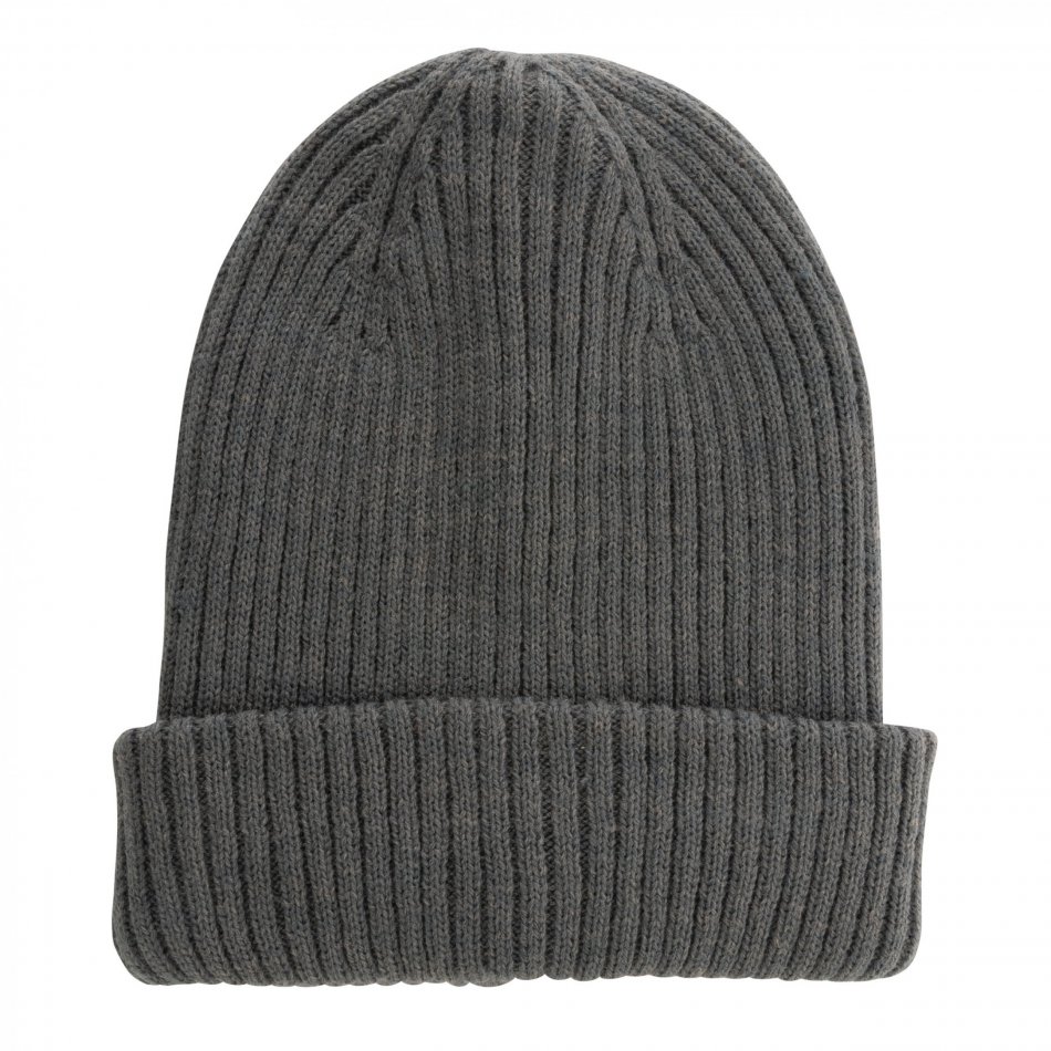 Polylana® dubbel gebreide beanie antraciet