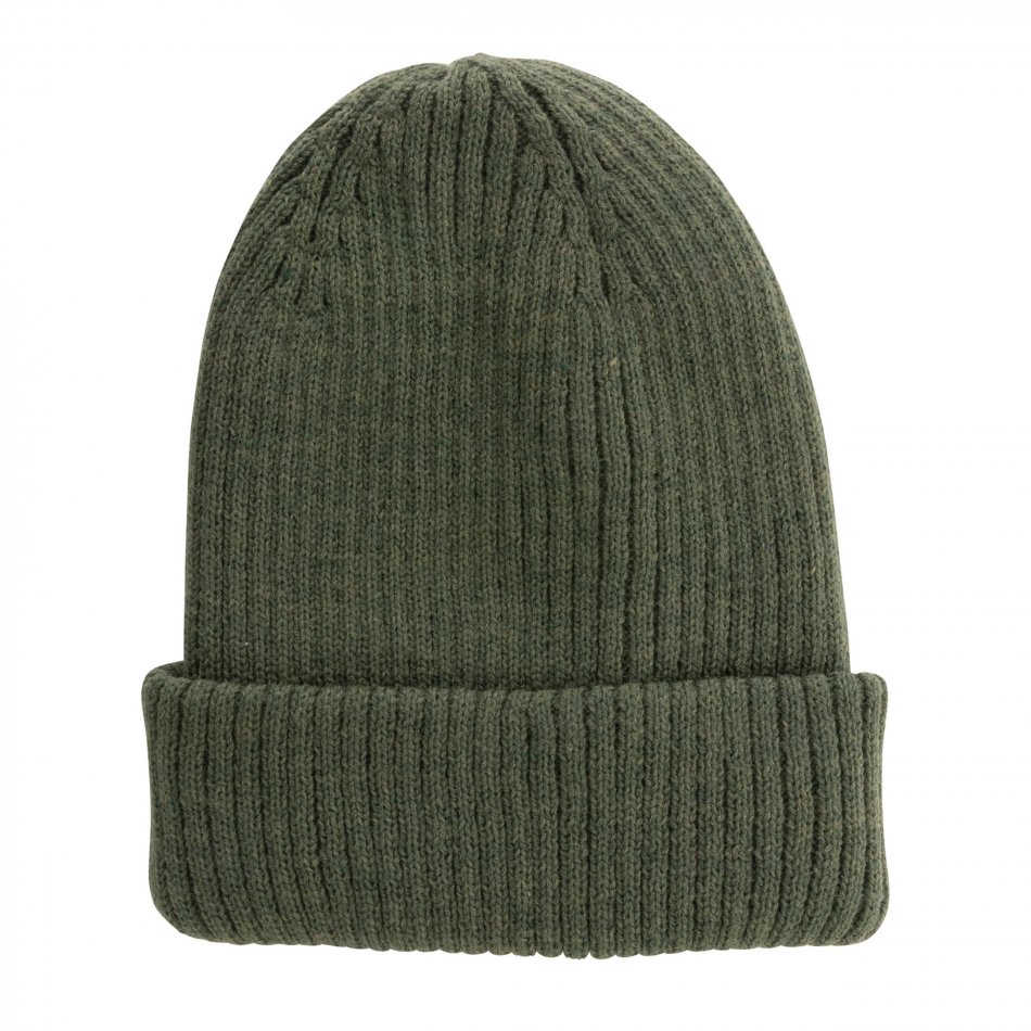 Polylana® dubbel gebreide beanie groen