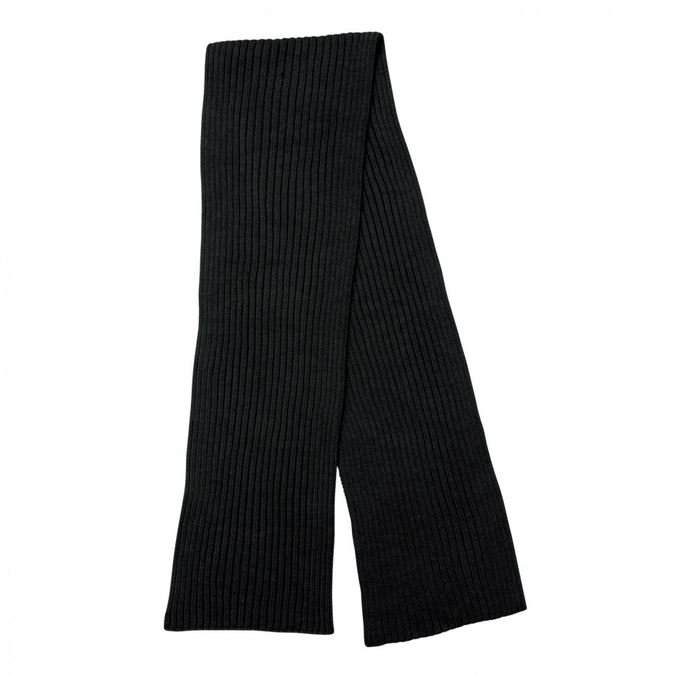 Polylana® dubbel gebreide sjaal 180x25cm zwart