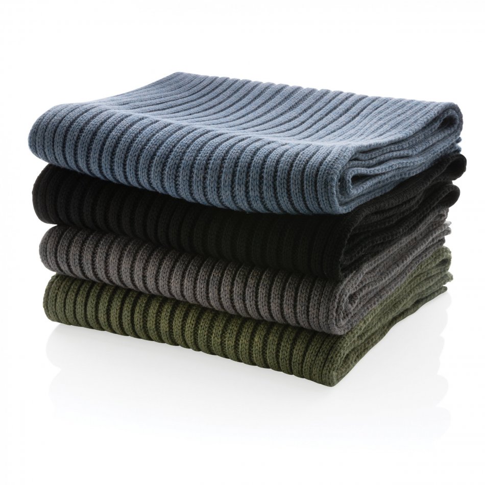 Polylana® dubbel gebreide sjaal 180x25cm grijs