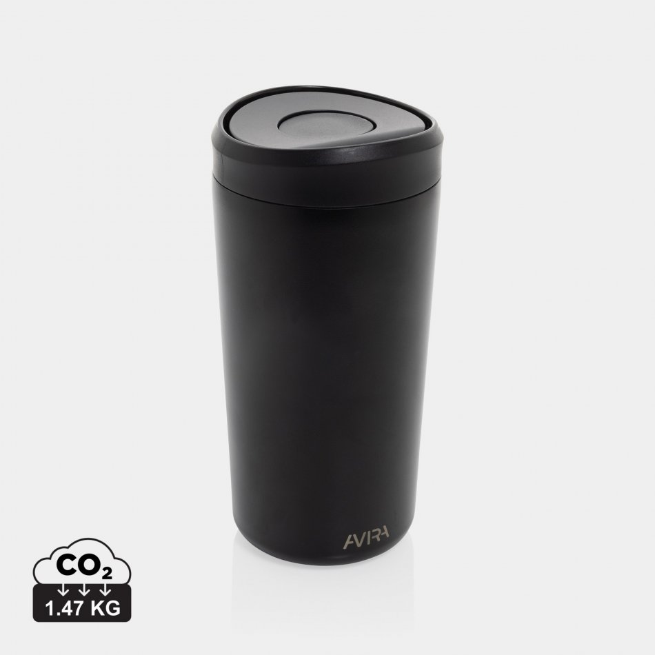 Avira Alix RCS recycled staal klik beker 400ML zwart