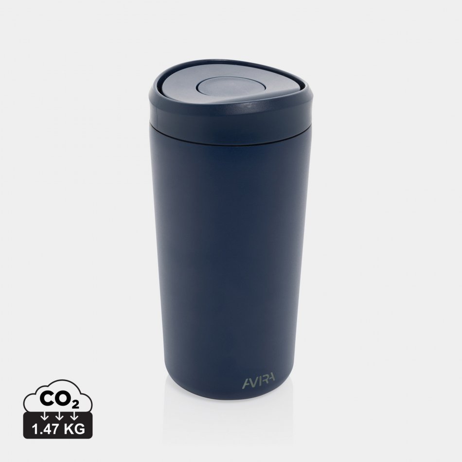 Avira Alix RCS recycled staal klik beker 400ML donkerblauw