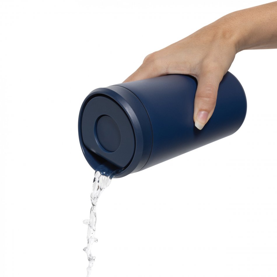 Avira Alix RCS recycled staal klik beker 400ML donkerblauw