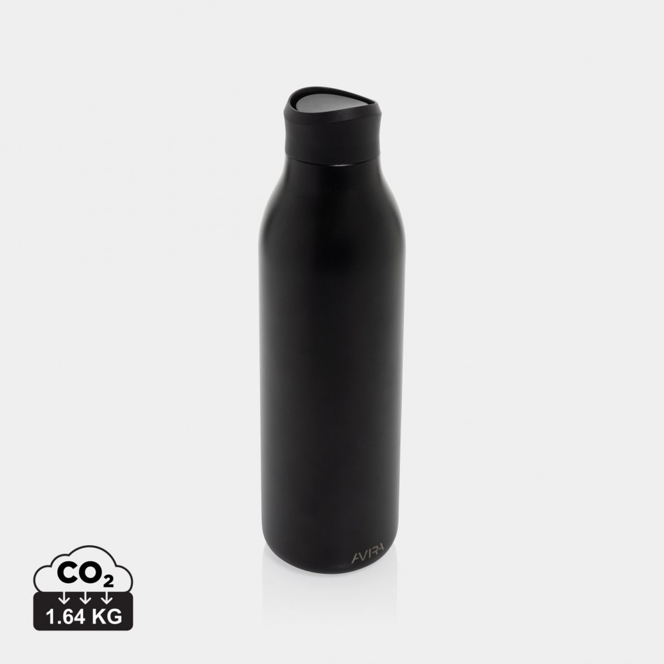 Avira Alok RCS recycled staal 360 waterfles 600ML zwart