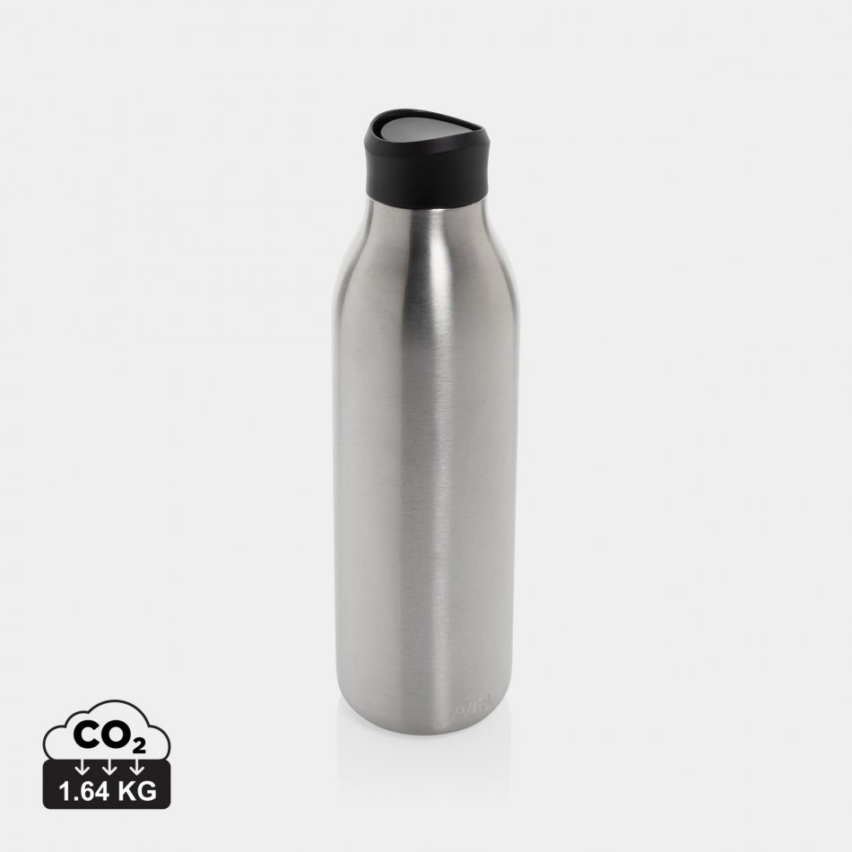 Avira Alok RCS recycled staal 360 waterfles 600ML zilver