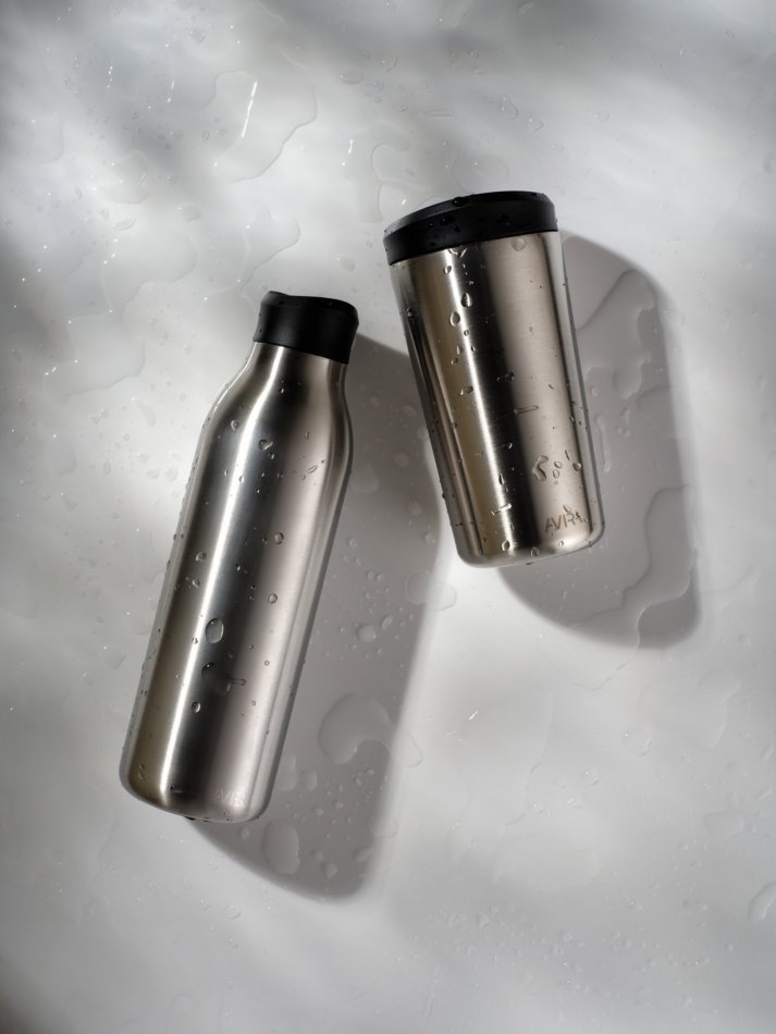 Avira Alok RCS recycled staal 360 waterfles 600ML zilver