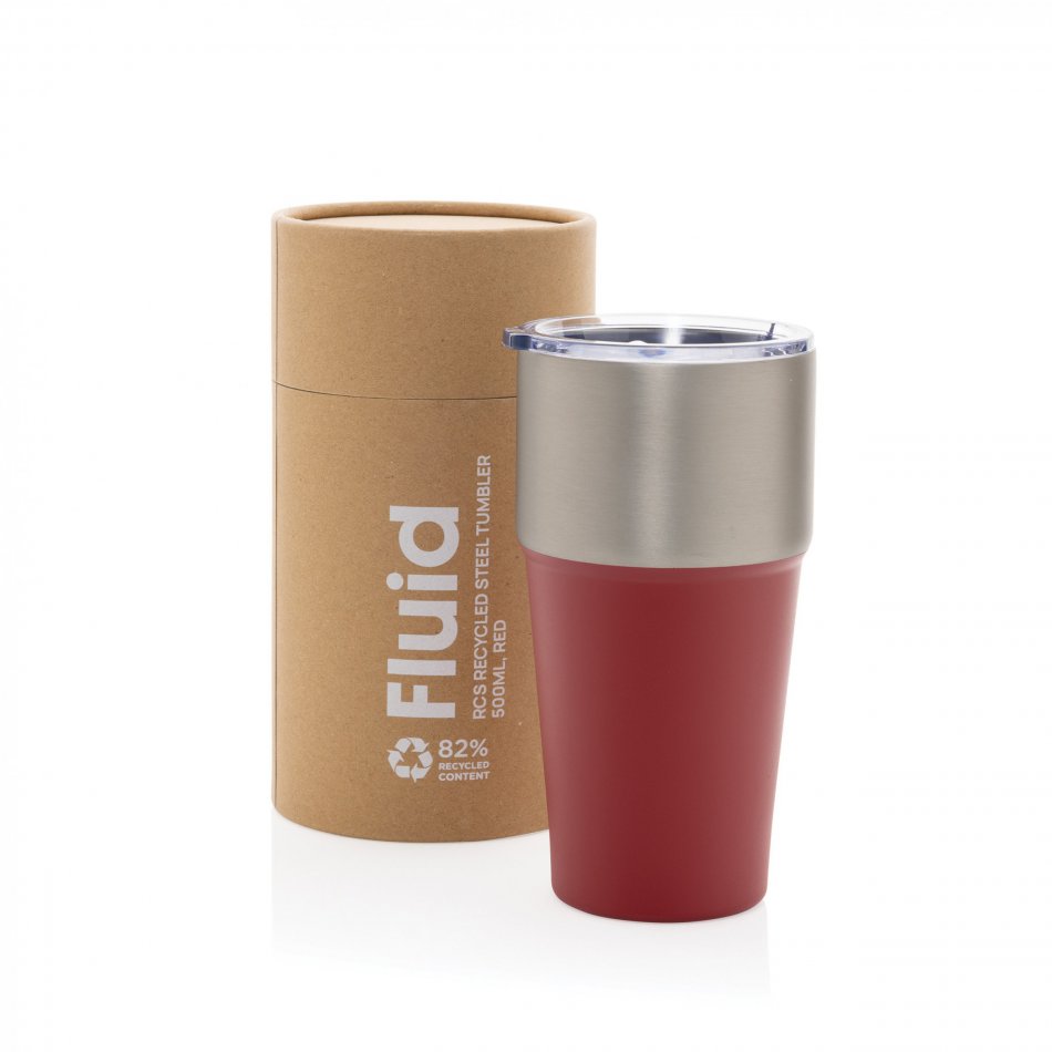 Fluid RCS gerecycled RVS beker 500ML rood