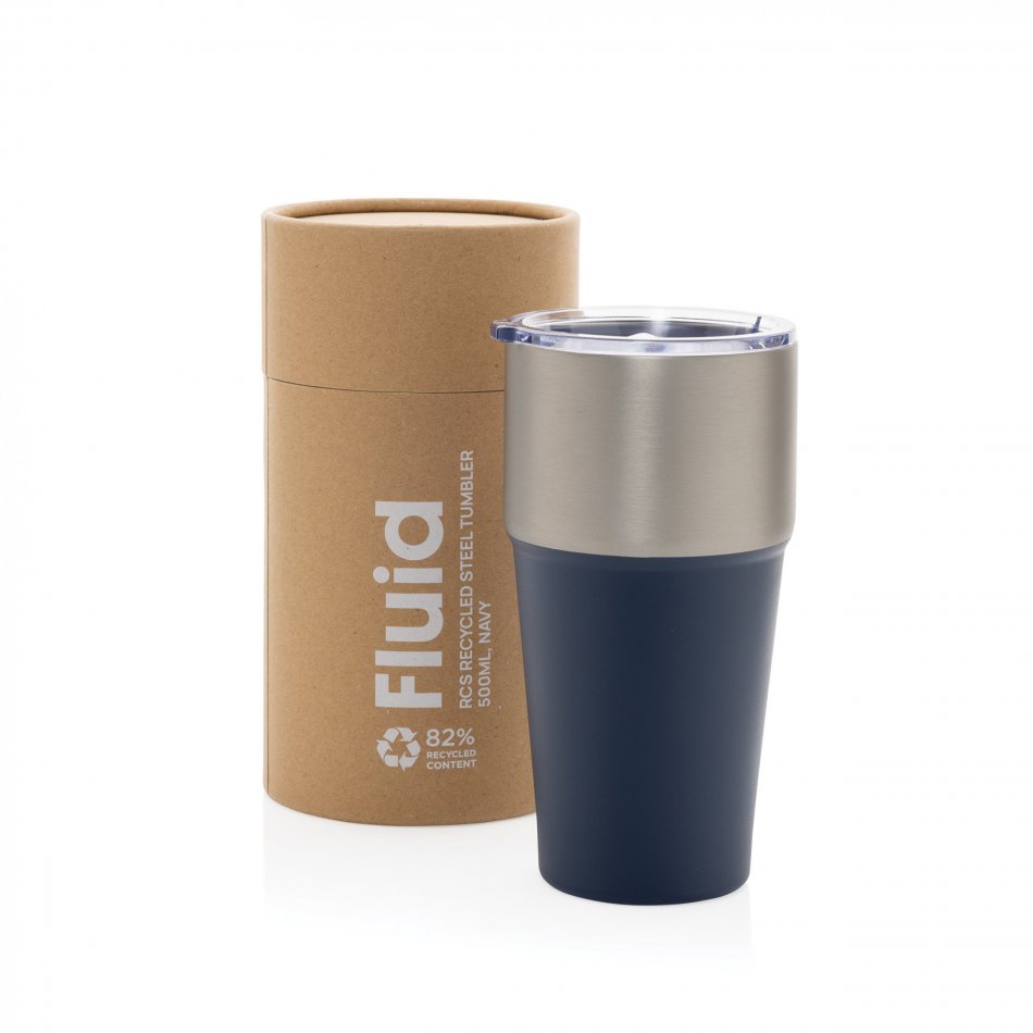 Fluid RCS gerecycled RVS beker 500ML donkerblauw