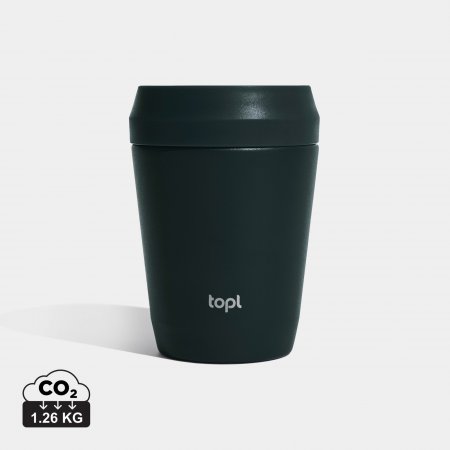 Topl Recycled Staal To Go beker 360 Lid 235ml grijs