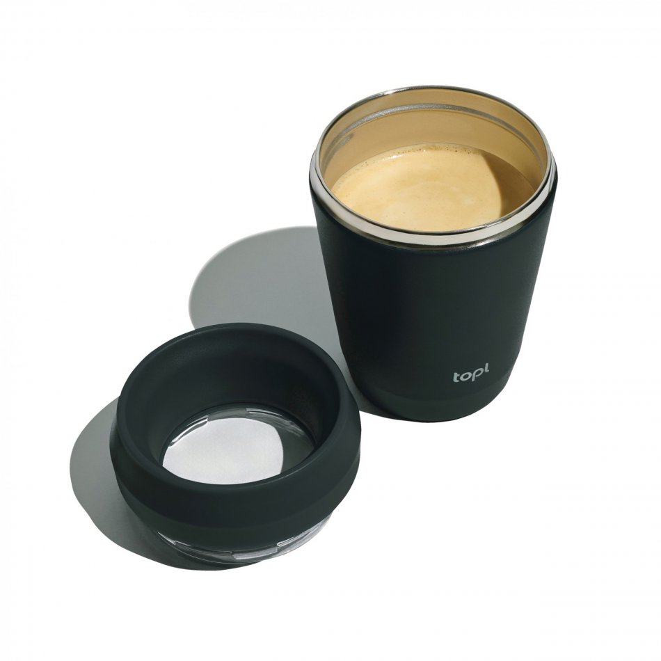Topl Recycled Staal To Go beker 360 Lid 235ml grijs