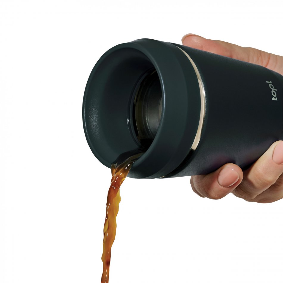 Topl Recycled Staal To Go beker 360 Lid 235ml grijs