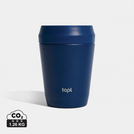Topl Recycled Staal To Go beker 360 Lid 235ml donkerblauw