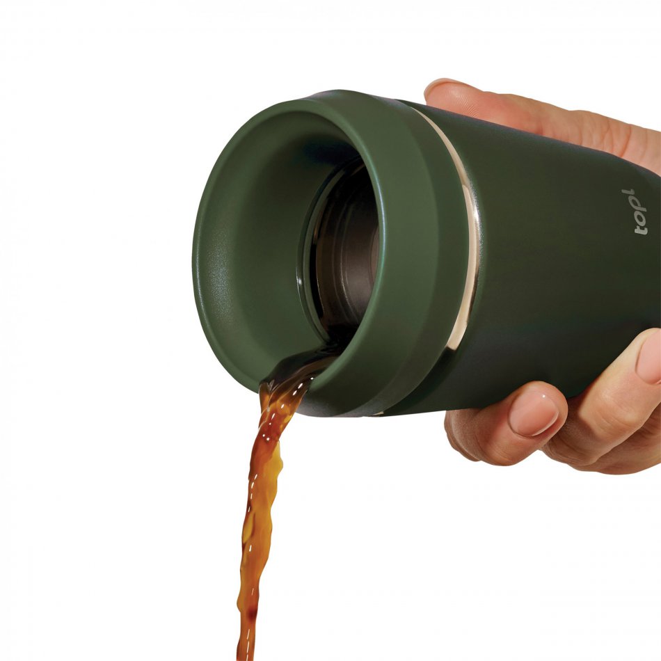 Topl Recycled Staal To Go beker 360 Lid 235ml groen