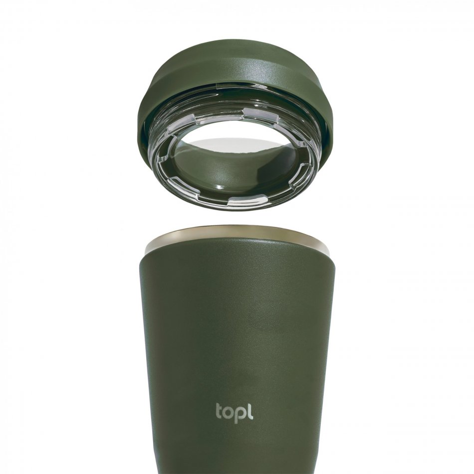 Topl Recycled Staal To Go beker 360 Lid 235ml groen