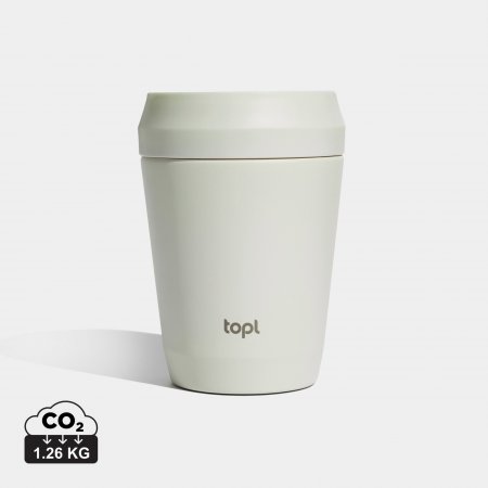 Topl Recycled Staal To Go beker 360 Lid 235ml bruin