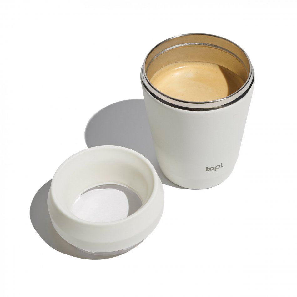 Topl Recycled Staal To Go beker 360 Lid 235ml bruin