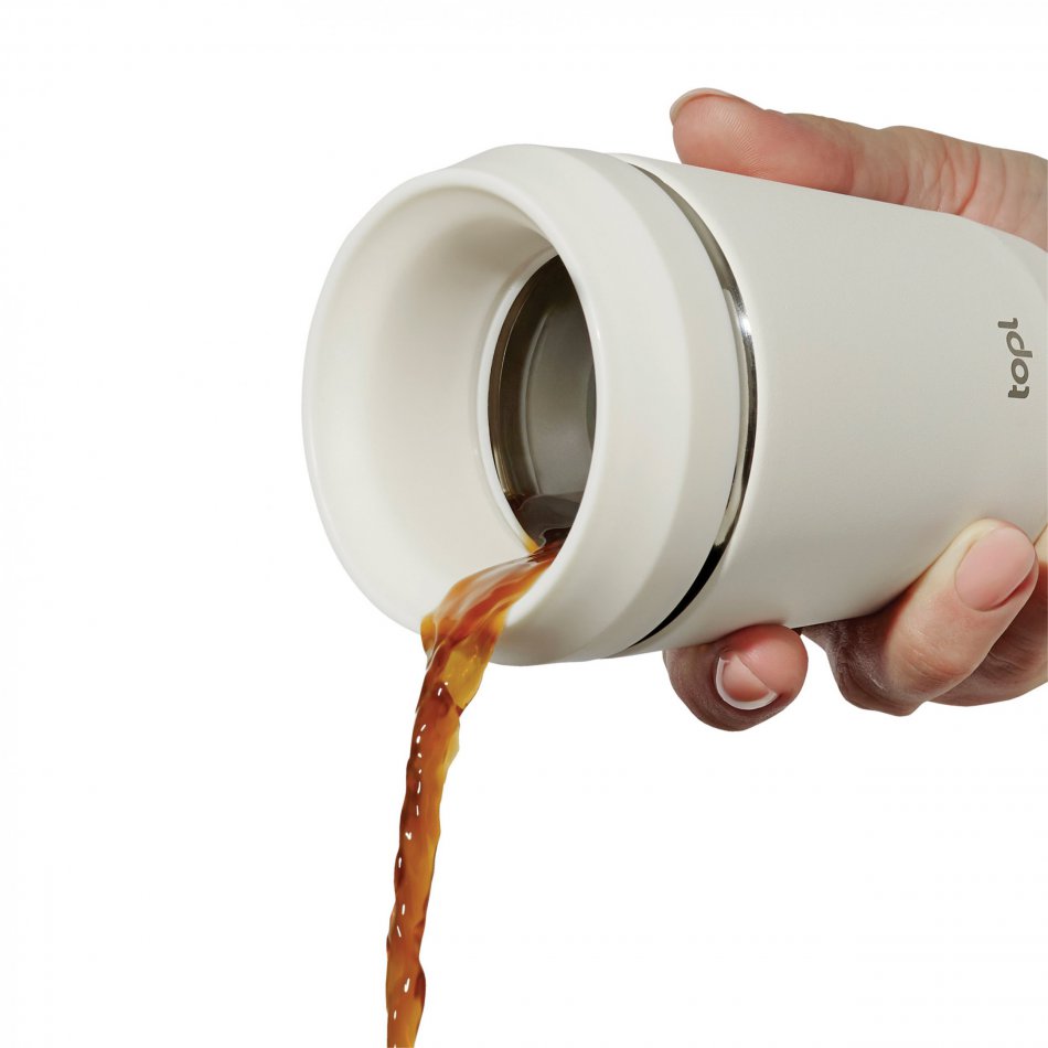 Topl Recycled Staal To Go beker 360 Lid 235ml bruin