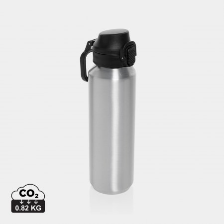 Via RCS Re-steel lockable sport bottle 600ML zilver