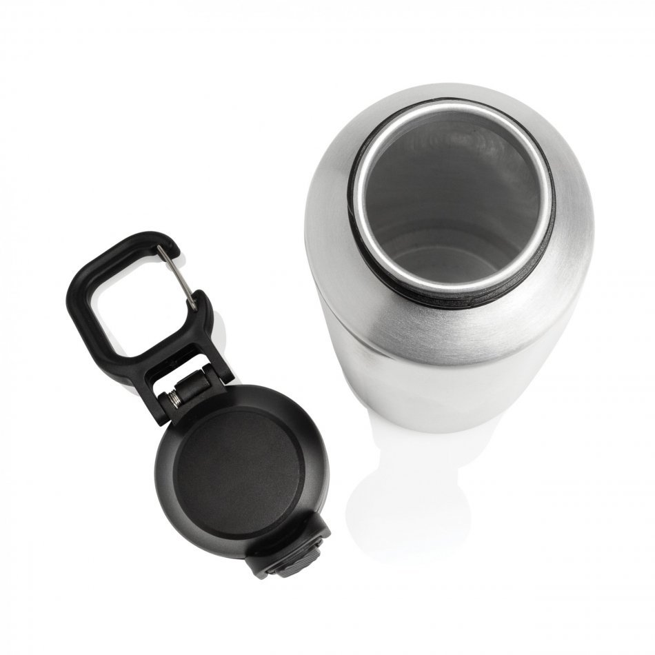 Via RCS Re-steel lockable sport bottle 600ML zilver