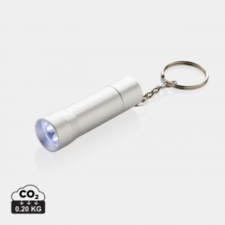 Flash RCS gerecycled aluminium sleutelhanger zaklamp grijs