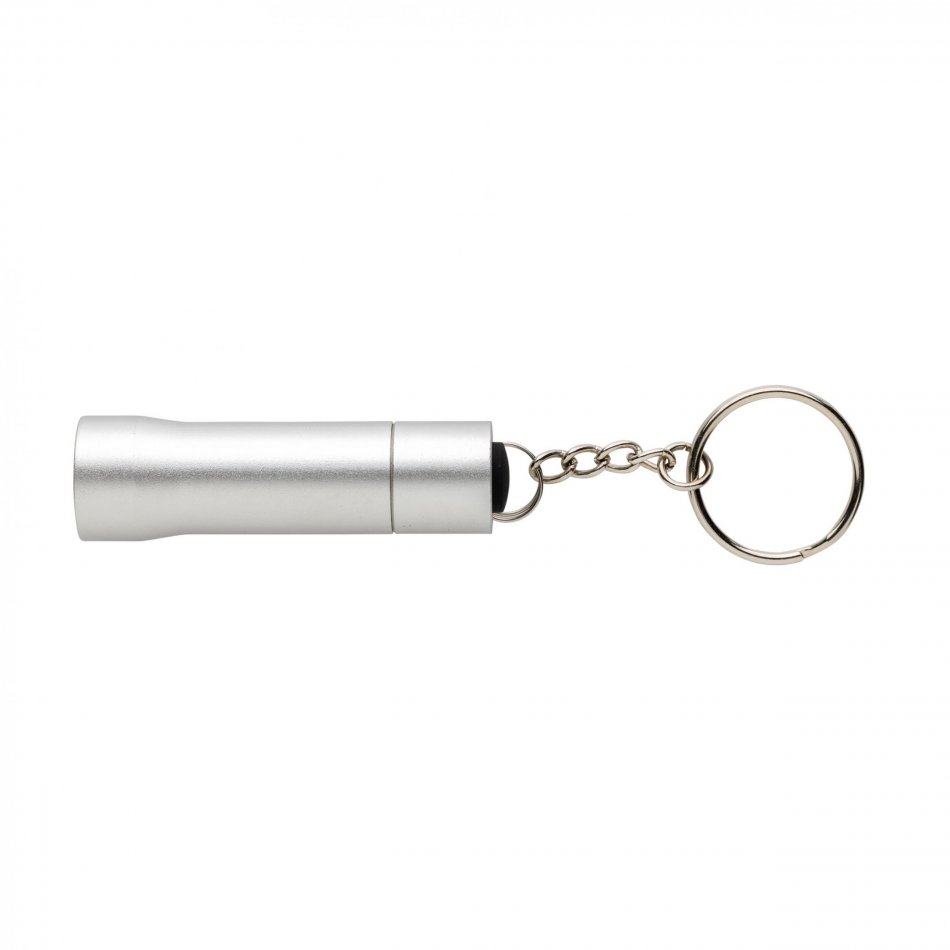 Flash RCS gerecycled aluminium sleutelhanger zaklamp grijs