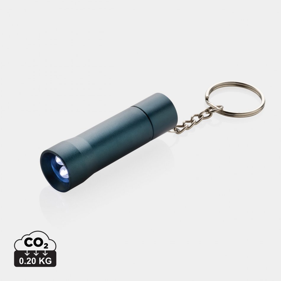 Flash RCS gerecycled aluminium sleutelhanger zaklamp blauw