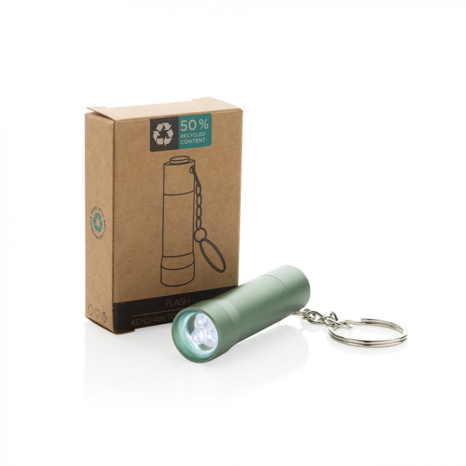 Flash RCS gerecycled aluminium sleutelhanger zaklamp groen