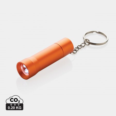 Flash RCS gerecycled aluminium sleutelhanger zaklamp oranje