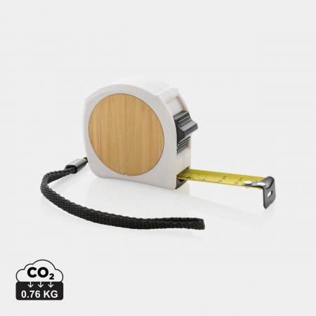 RCS gerecycled plastic bamboe rolmaat 5M/19mm wit