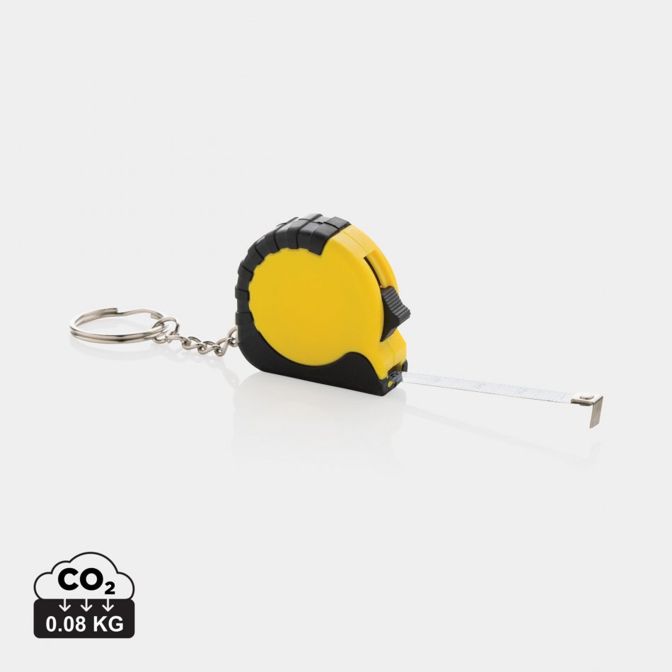MeasureMate RCS gerecycled ABS sleutelhanger 1 meter geel
