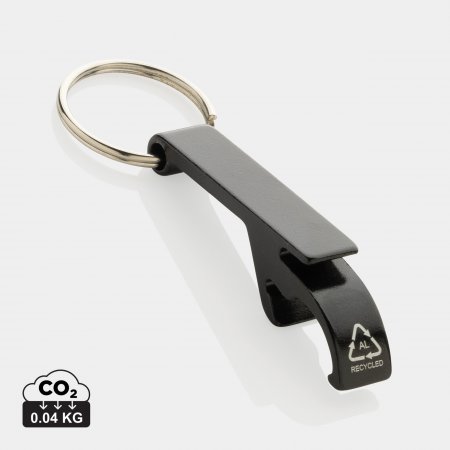 RCS fles- en blikopener van gerecycled aluminium zwart
