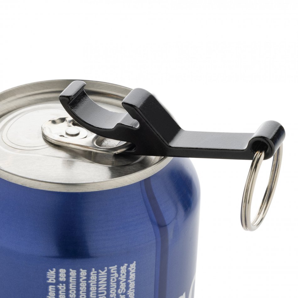 RCS fles- en blikopener van gerecycled aluminium zwart