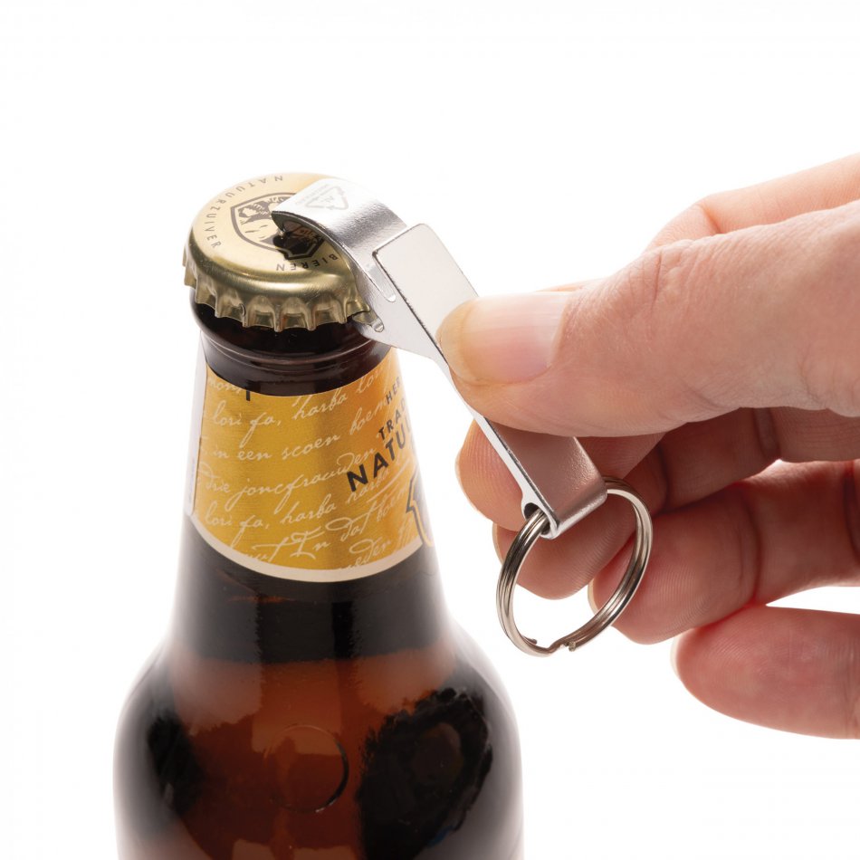 RCS fles- en blikopener van gerecycled aluminium zilver