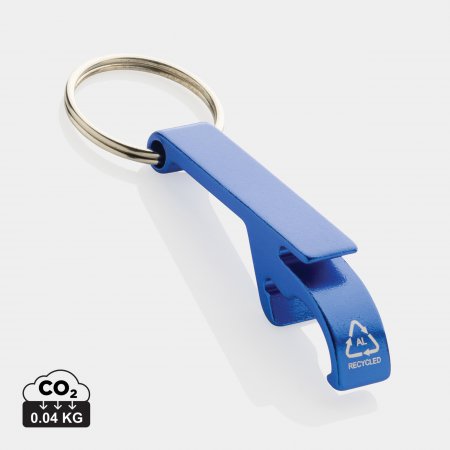 RCS fles- en blikopener van gerecycled aluminium blauw
