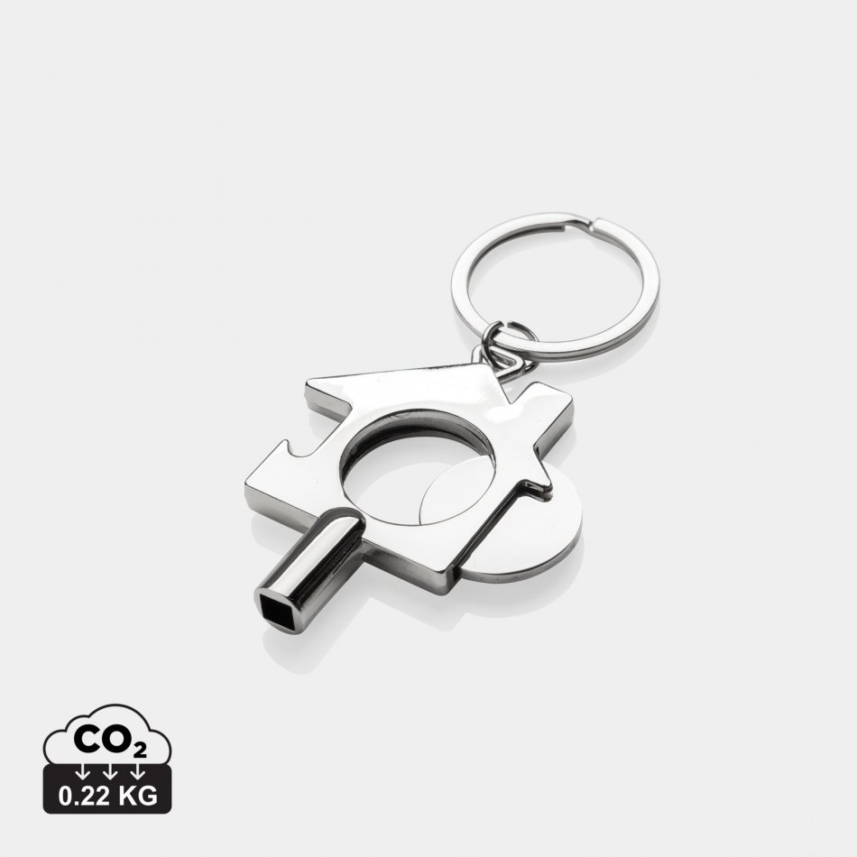 RCS gerecycled zinc alloy 3 in 1 sleutelhanger