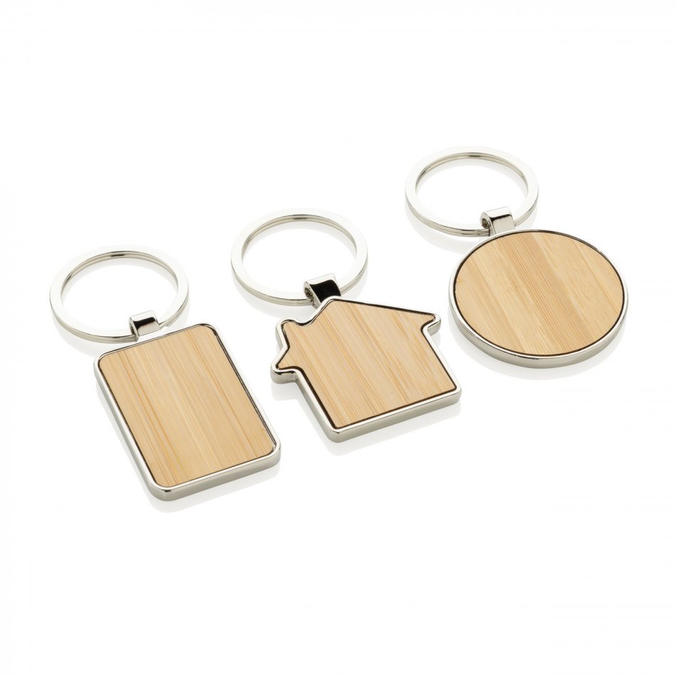 RCS gerecycled zinc alloy rechthoekige sleutelhanger