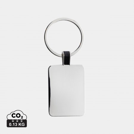 RCS rechthoekige sleutelhanger van gerecycled zinc alloy