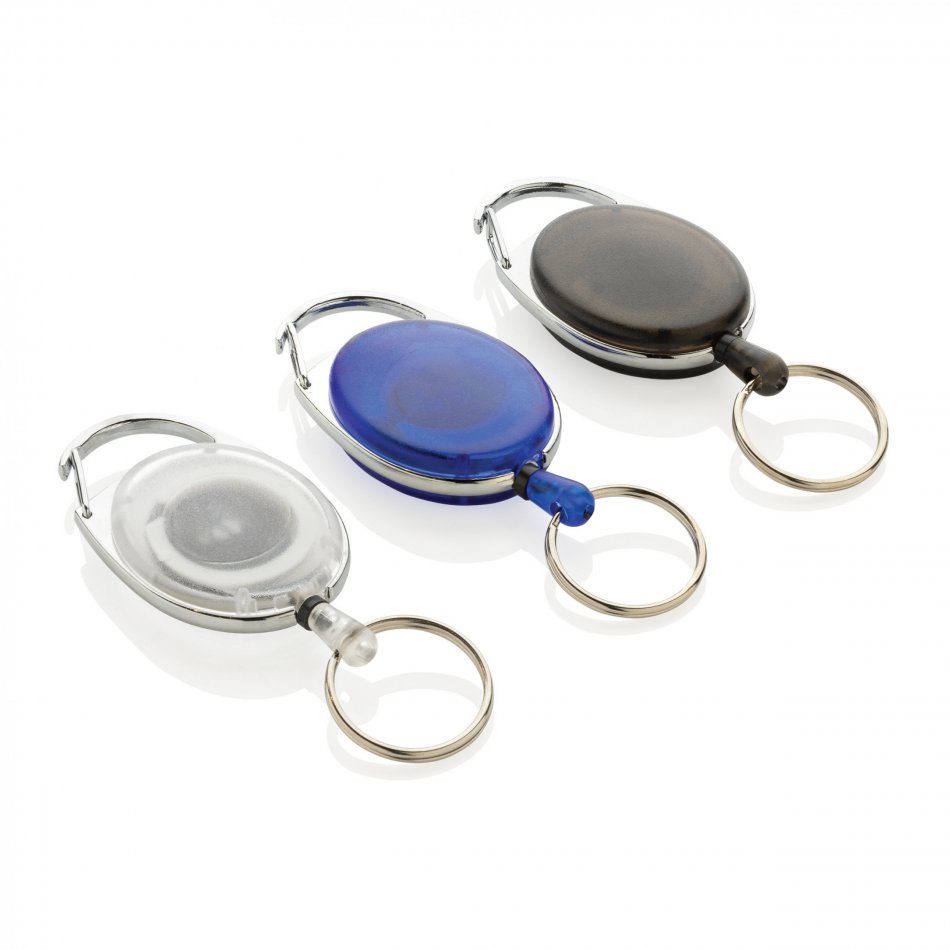 Roller clip sleutelhanger RCS gerecycled plastic zwart
