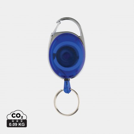 Roller clip sleutelhanger RCS gerecycled plastic blauw
