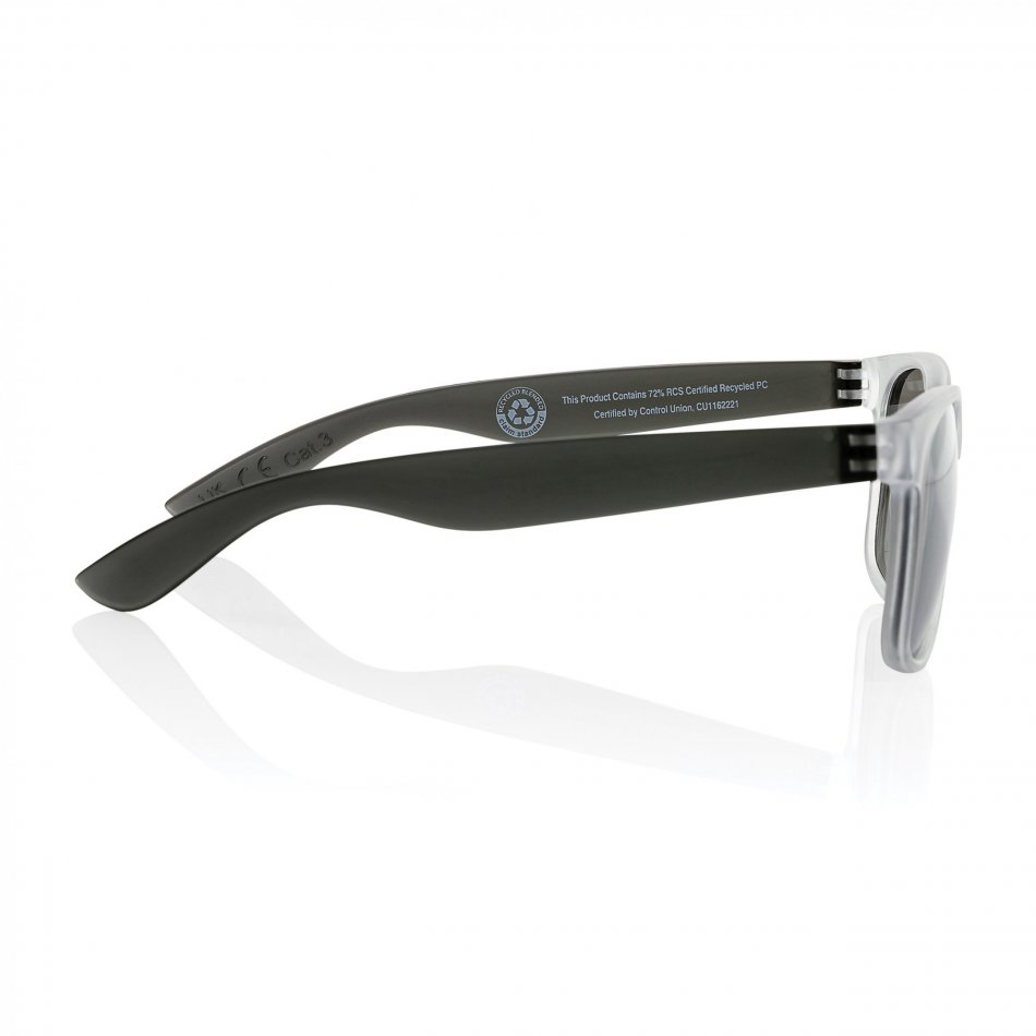 Gleam RCS zonnebril met gerecycled PC spiegelglas zwart, wit