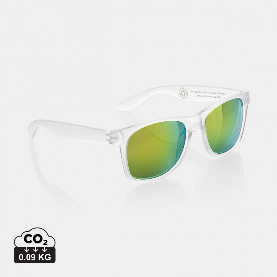 Gleam RCS zonnebril met gerecycled PC spiegelglas wit