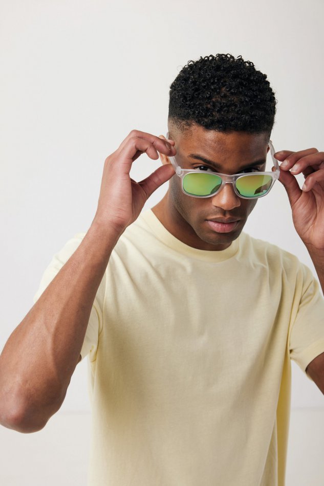 Gleam RCS zonnebril met gerecycled PC spiegelglas wit