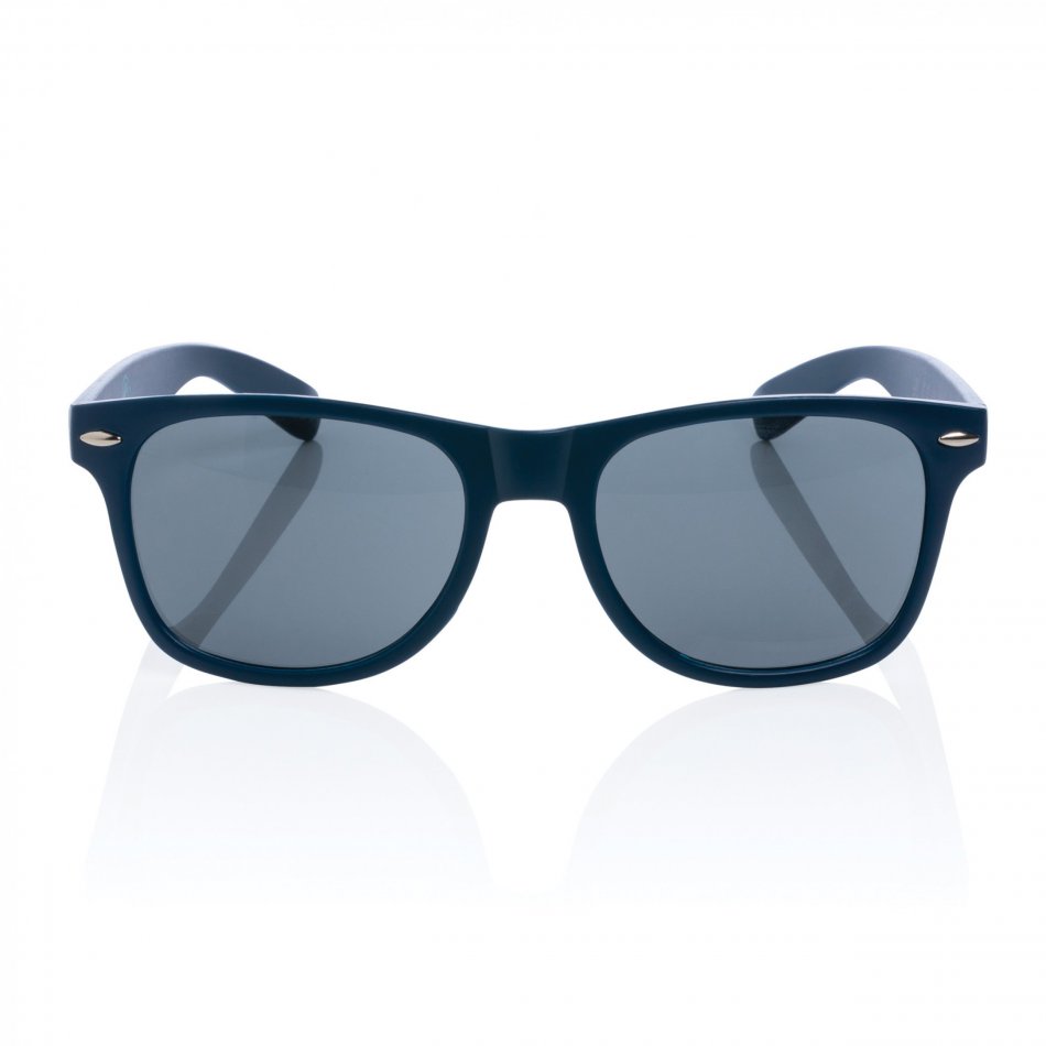 GRS recycled PC plastic zonnebril donkerblauw