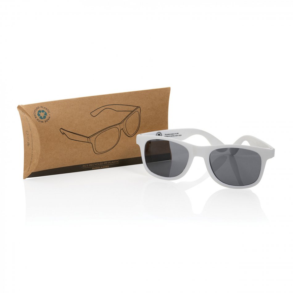 GRS zonnebril van gerecycled PP-plastic wit