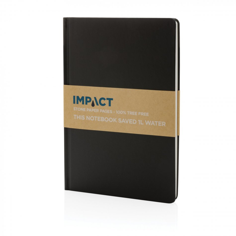 Impact hardcover steenpapier notitieboek A5 zwart