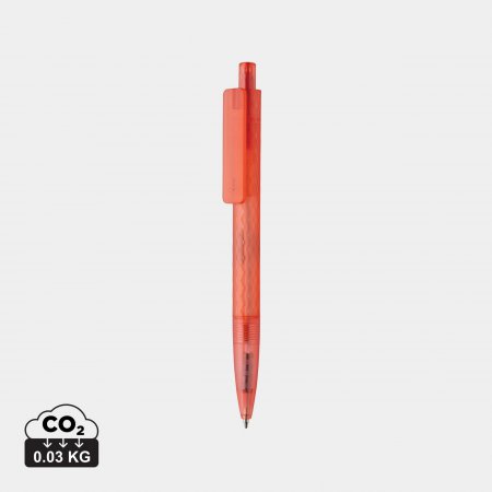 X3 GRS gerecycled PC plastic pen frosted rood