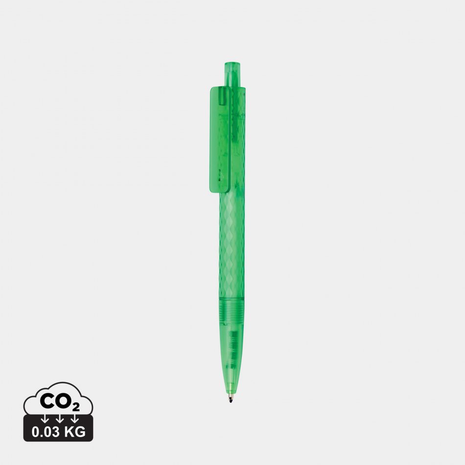 X3 GRS gerecycled PC plastic pen frosted groen