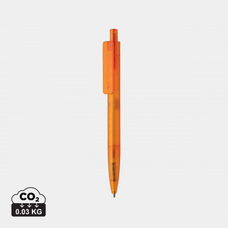 X3 GRS gerecycled PC plastic pen frosted oranje