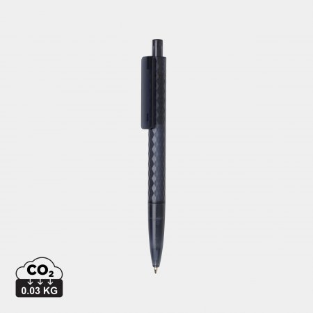 X3 GRS gerecycled PC plastic pen frosted donkerblauw